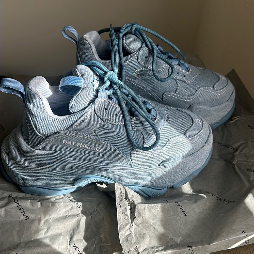 Balenciaga women Blue Jeans Sneakers